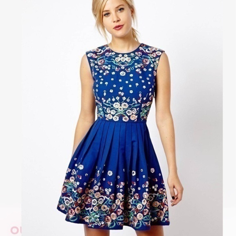 ASOS Petite embroidery Dress Size 2